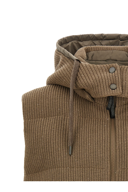 Sleeveless down jacket Brown