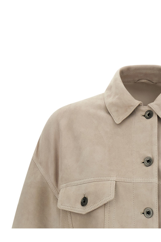 Couture suede jacket  White