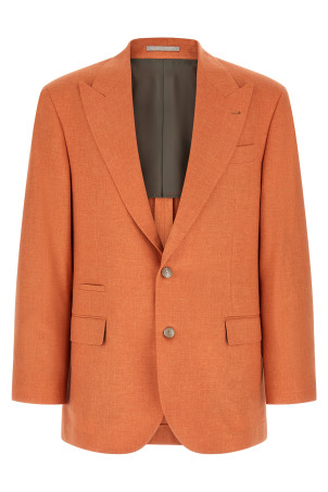 Mouliné canvas blazer orange