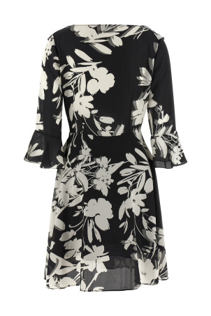 Georgette dress Black-grey