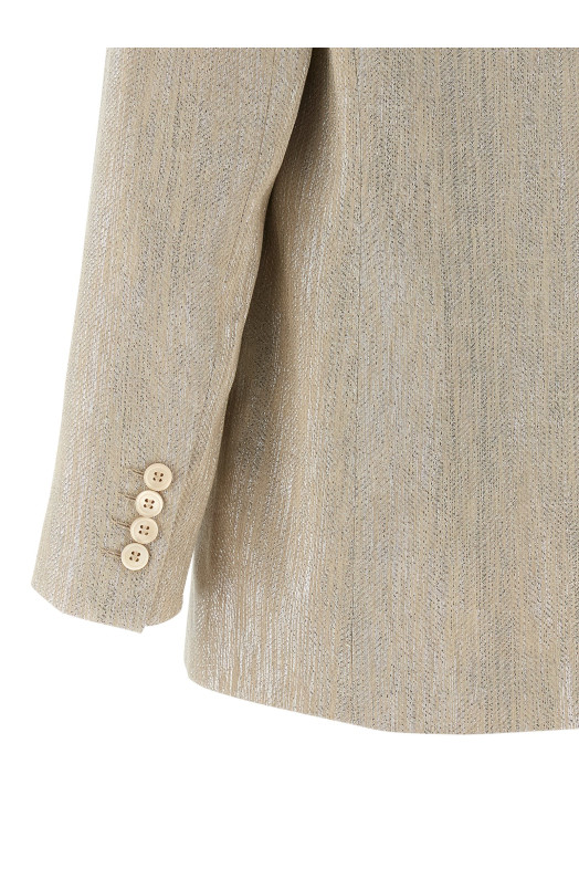 Lamé thread blazer Beige