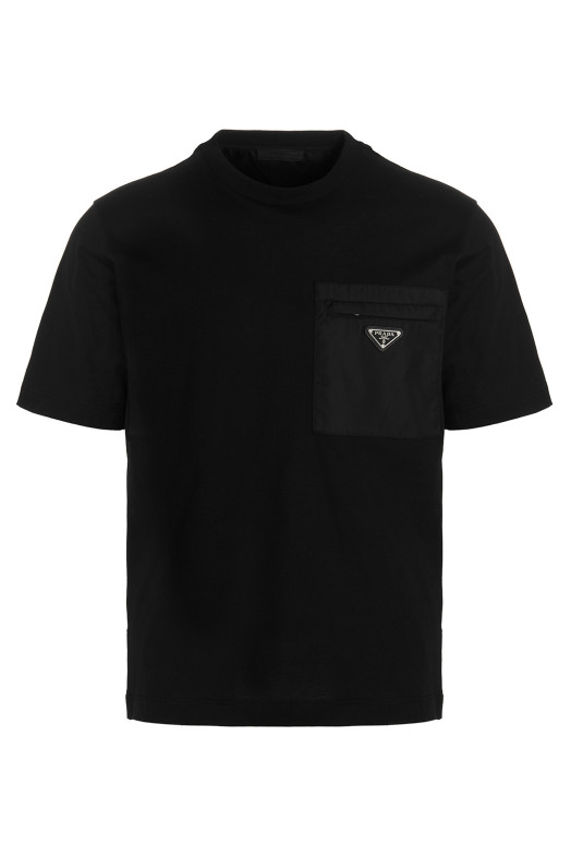 Re-Nylon pocket T-shirt Black