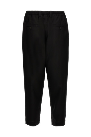 Tropical wool crop pants Black
