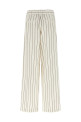 Pinstriped twill pants White