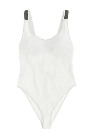 'Precious Details' one-piece swimsuit White