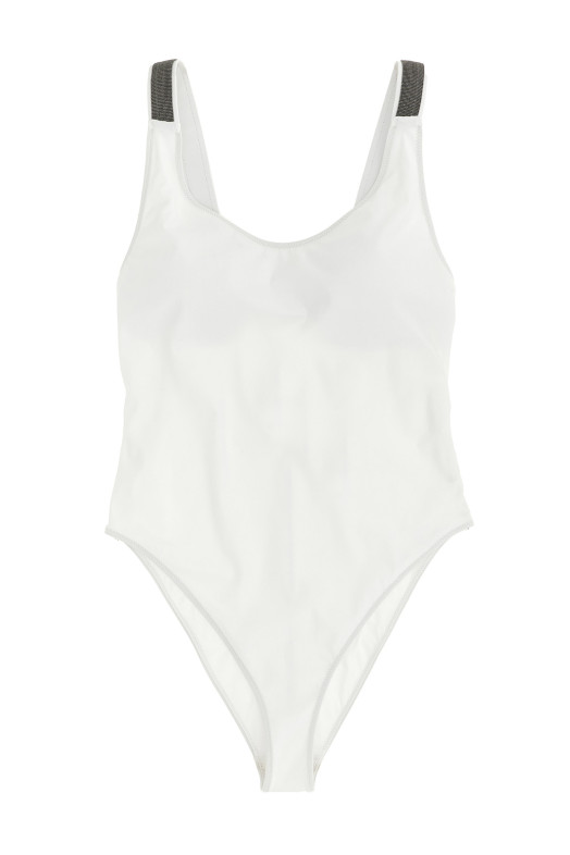 'Precious Details' one-piece swimsuit White