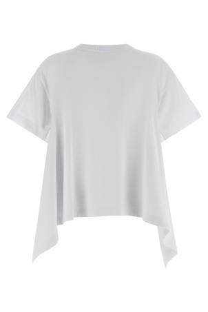 Denim insert t-shirt White