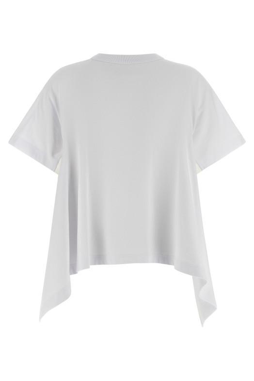 Denim insert t-shirt White