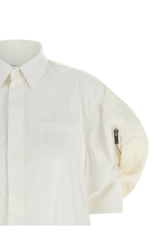 Bomber sleeve shirt White