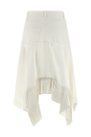 Satin denim skirt White