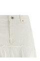 Satin denim skirt White