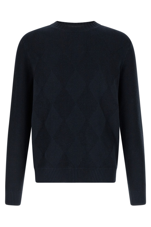 Diamond intarsia sweater Blue
