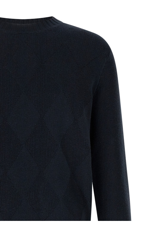 Diamond intarsia sweater Blue