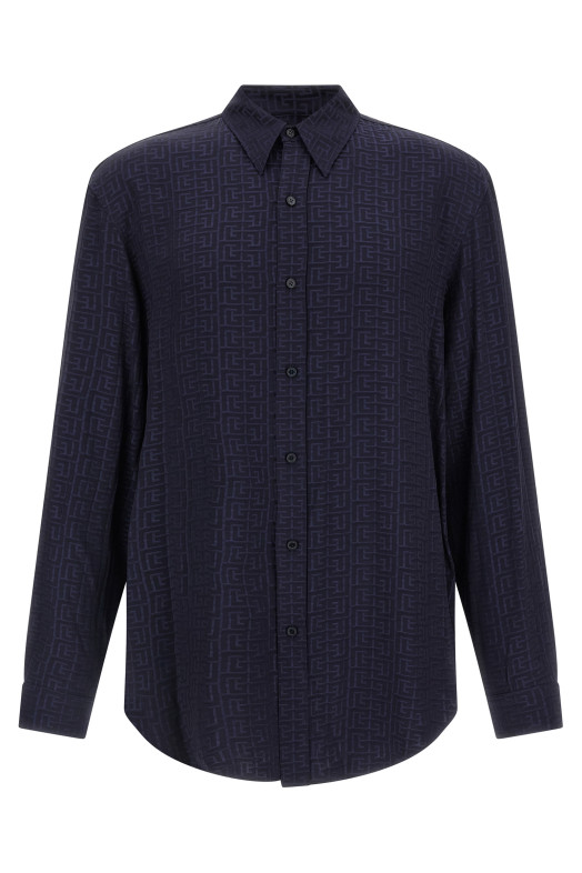 Jacquard monogram shirt Blue