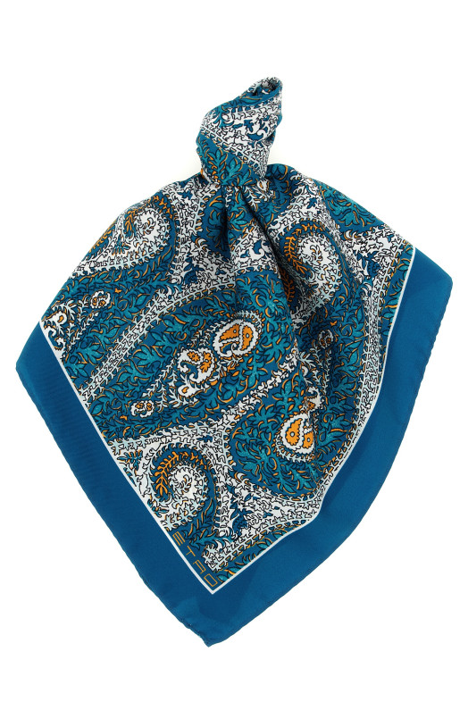 Paisley silk scarf Blue