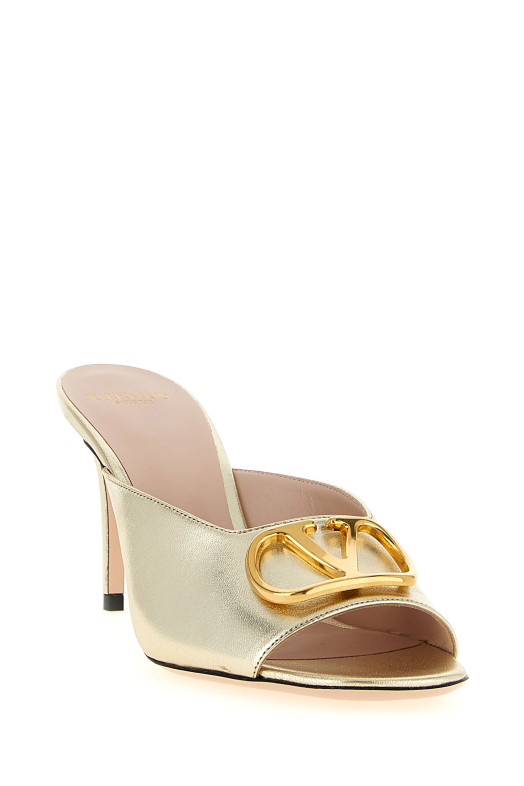 Valentino Garavani Vlogo Signature Sandals Gold