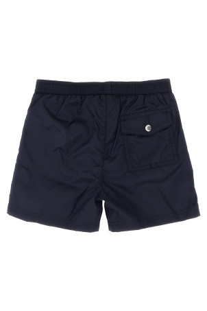 Tricolor piping swimsuit Blue