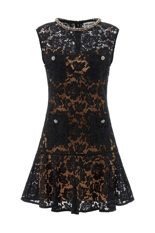 'Black lace crystal' dress Black