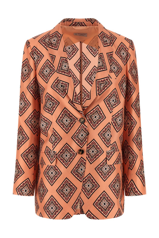 Tie print blazer Pink