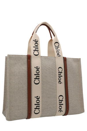 Medium 'Woody' shopping bag Beige