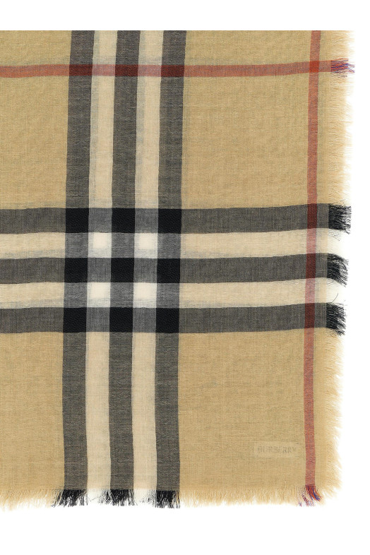 Check reversible scarf Beige