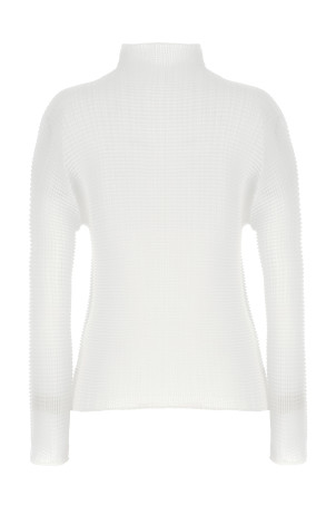 'Wooly Pleats-56' blouse White