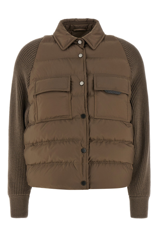 Nylon down jacket Brown