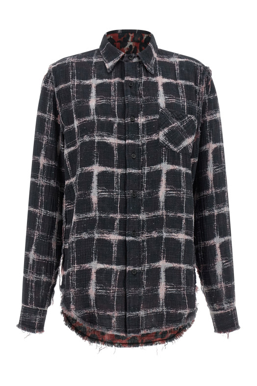 Fringed hem reversible shirt Multicolor