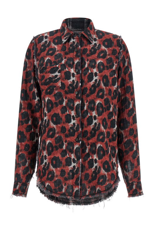 Fringed hem reversible shirt Multicolor