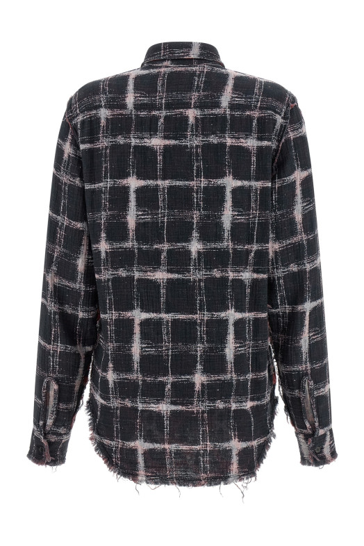 Fringed hem reversible shirt Multicolor