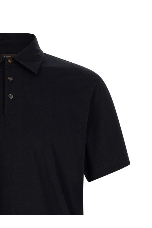 Cotton silk polo shirt Blue