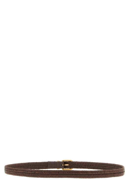 Jewel buckle belt Brown