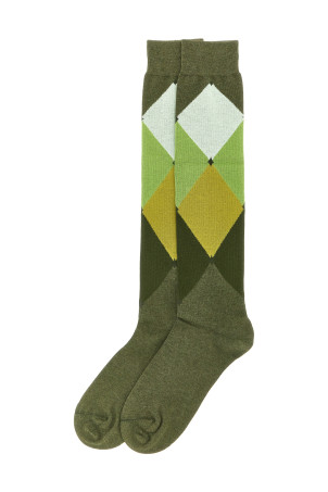 Diamond-shaped socks Green