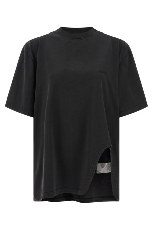 Shaped split T-shirt Black
