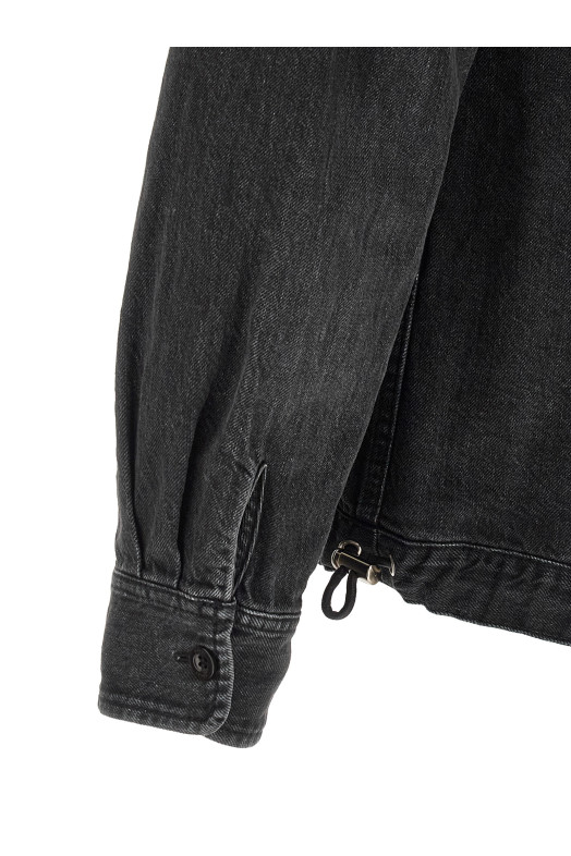 Nylon insert denim jacket Black