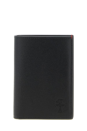 Fine grain leather passport holder Black