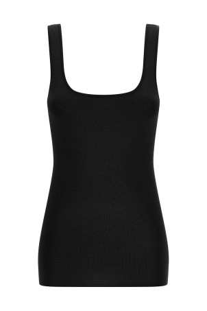 Square neckline top Black