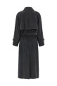 Ribbed velvet trench coat Gray