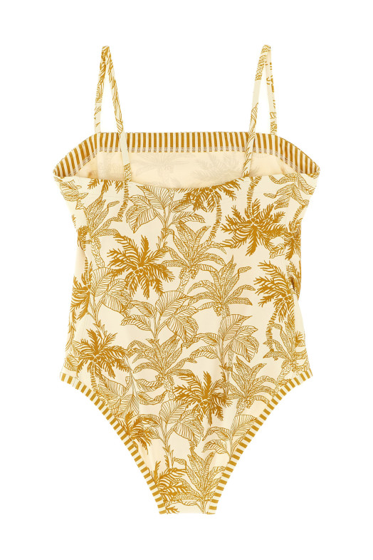 'Tropical' one-piece swimsuit Beige