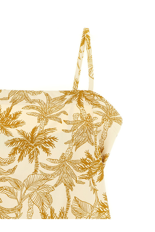'Tropical' one-piece swimsuit Beige