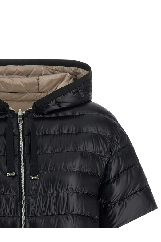 Reversible short-sleeved down jacket Black
