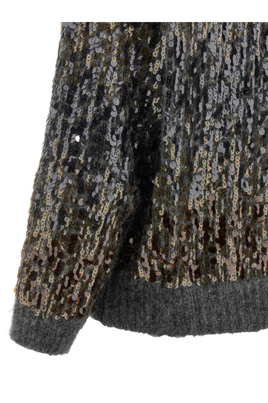 'Dazzling Dégradé Embroidery' cardigan Gray