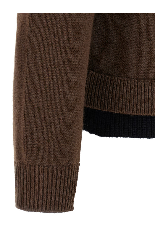 'Contrast Layered' cardigan Brown