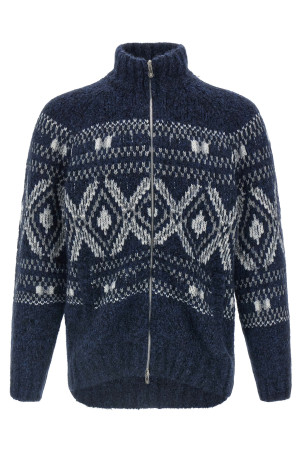 'Geometric Jacquard' cardigan Blue