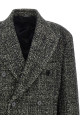 Bouclé wool coat Black-grey