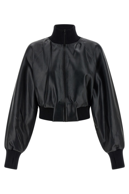 High neck bomber jacket Black