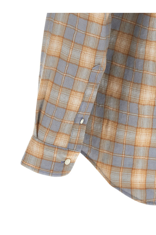 'Airy Wool Check' shirt BLUE