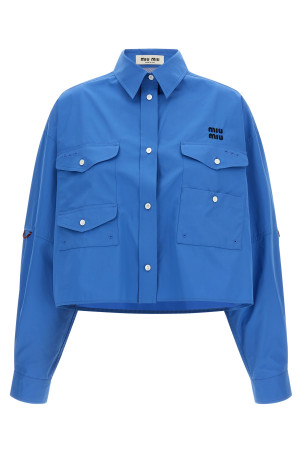 Cropped overshirt BLUE