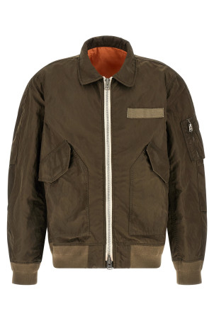 Crumpled nylon jacket Green