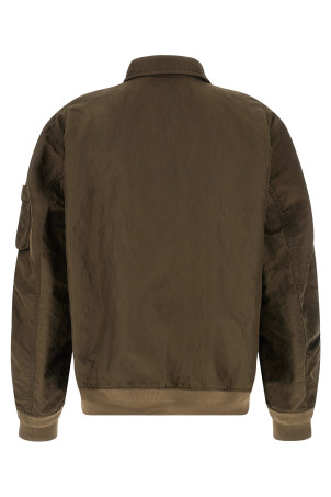 Crumpled nylon jacket Green